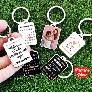 Chaveiro Personalizado Frente E Verso Com Foto Frase Casal Presente Data Namorados Premium