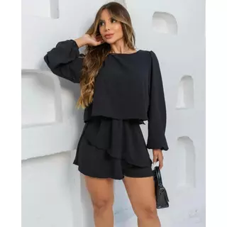 Macacão Macaquinho Feminino Curto Soltinho Lançamento de Inverno