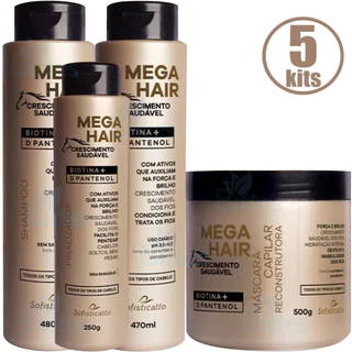 5 Kit Mega Hair Sofisticatto Crescimento Saudável