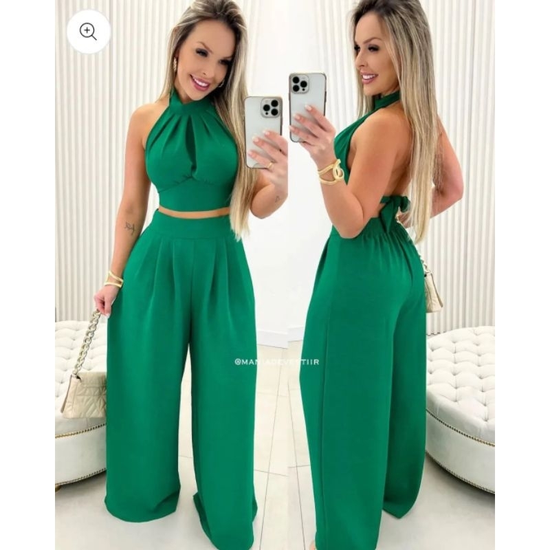 conjunto naia de DUNA cropped calça pantalona