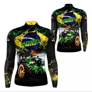 Camisa Camiseta blusa Agro com proteção solar
