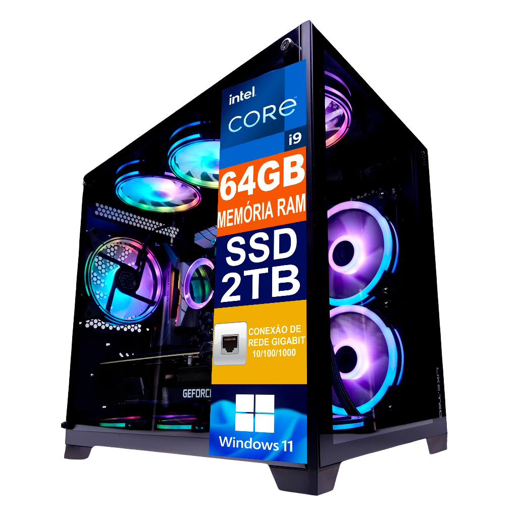 PC Gamer Cpu Intel Core I9 14900K / Ssd 2TB NVME / 64GB Memória