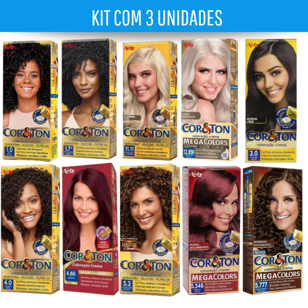 Kit Com 3 Unidades De Tinta Cor&Ton - Escolha sua cor preferida ...