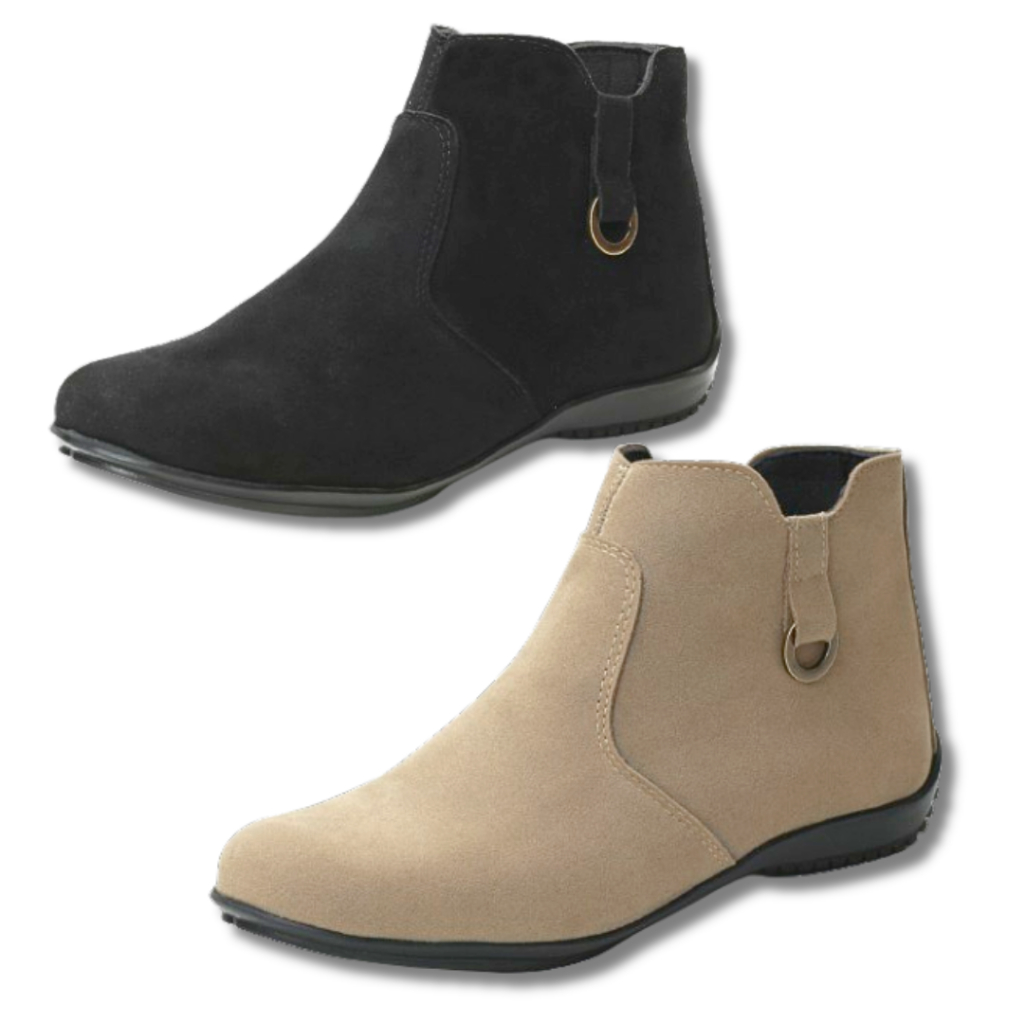 bota feminina cano curto preta, calce facil, ziper, confortavel