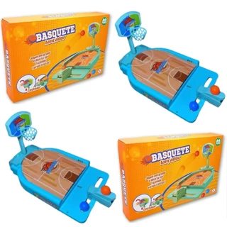 KIT 2 Jogo Mini Basquete Com Lançador DE BOLINHAS QUADRA BASKETBALL Diversão Brinquedo Infantil 27CM