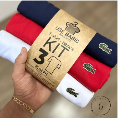 Kit 4 Camisetas Masculina Lacoste Sport Em Piqué Respirável