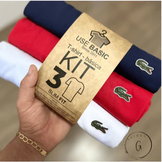 Kit 4 Camisetas Masculina Lacoste Sport Em Piqué Respirável