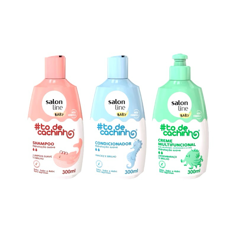 Kit Baby Shampoo e Condicionador + Creme de Pentear Todecachinho Salon