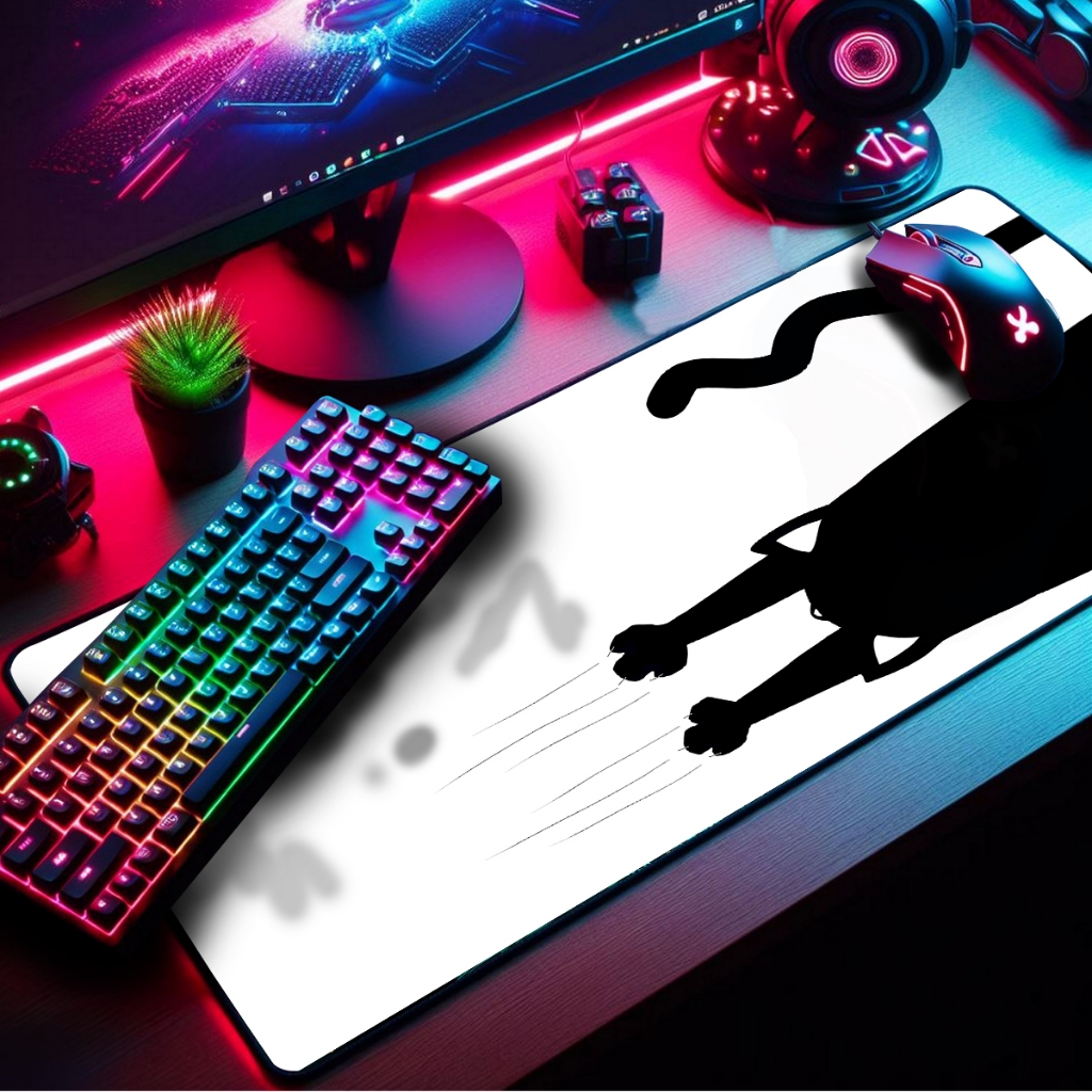 Mouse Pad Gamer Premium Extra Grande 90x40cm Borda Costurada Diversas Estampas Gatinhos