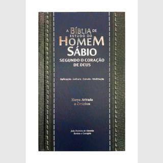 Bíblia do Homem Sábio Segundo o Coração de Deus | RC | Harpa Avivada | Letra Gigante | Preta e Azul