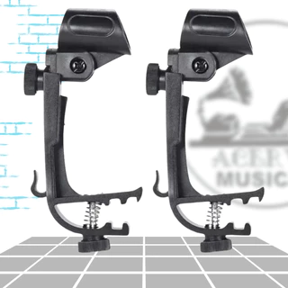 2 Suportes De Microfone Para Bateria E Percussão Tipo Clamp 2 Garra Com Ajuste Forte