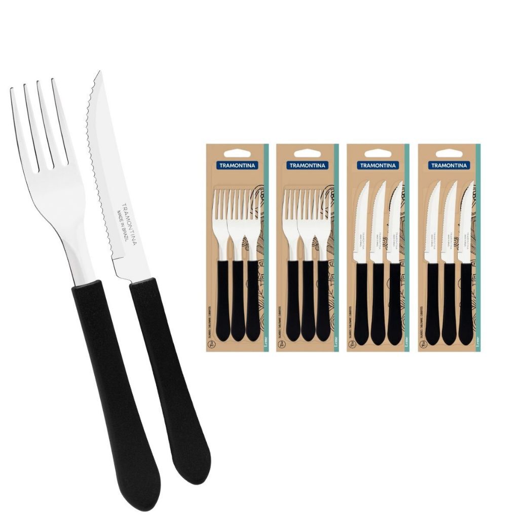 Kit Restaurante Talheres Tramontina Garfos Facas Cozinha Utensílios ...