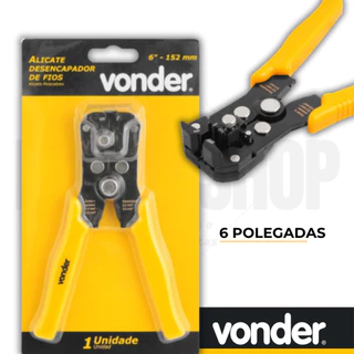 Alicate Decapador, desencapador de fios e prensa terminais Para Eletricista 6 -152mm Profissional Vonder