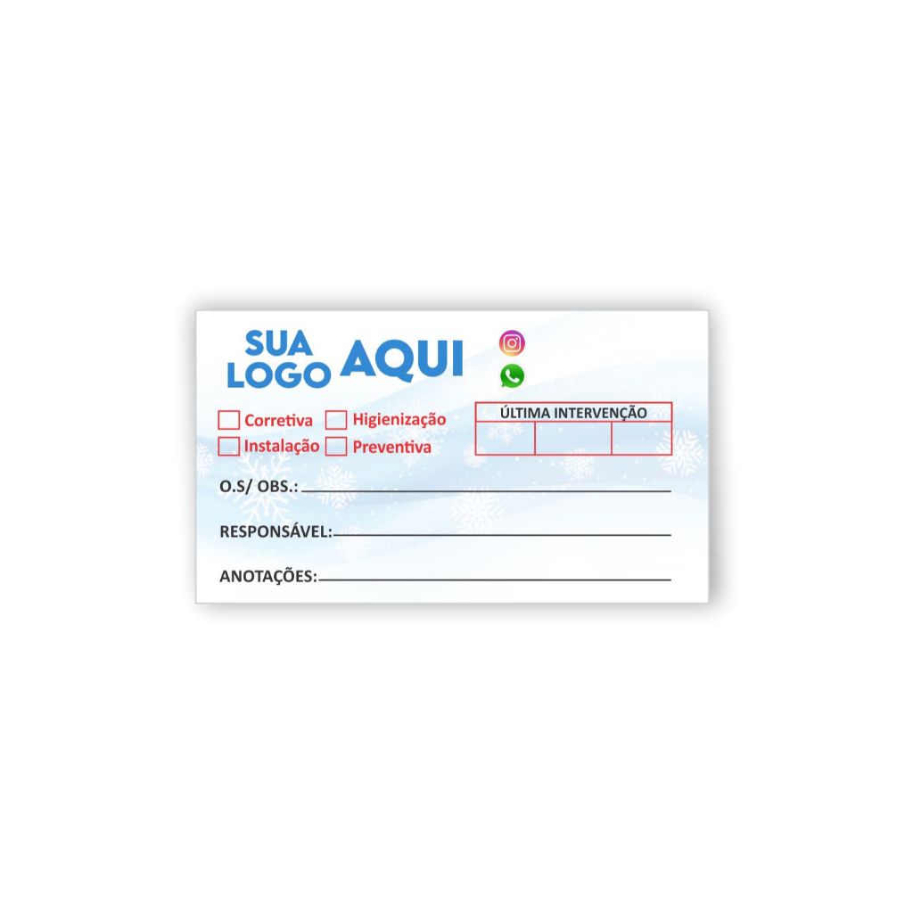 Adesivos personalizados p/ Manutenção de ar condicionado split