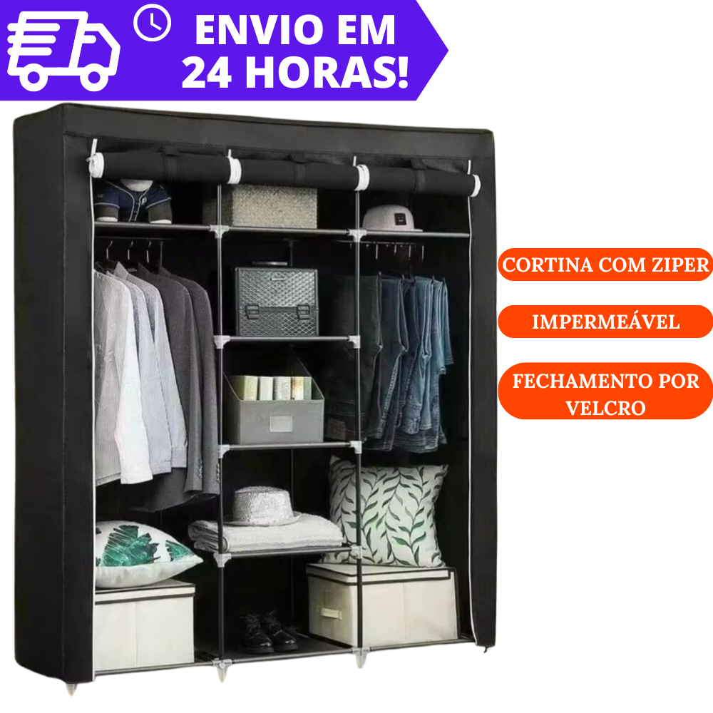 Guarda Roupa Dobrável REFORÇADO Organizador De Roupa Armário Grande Portátil