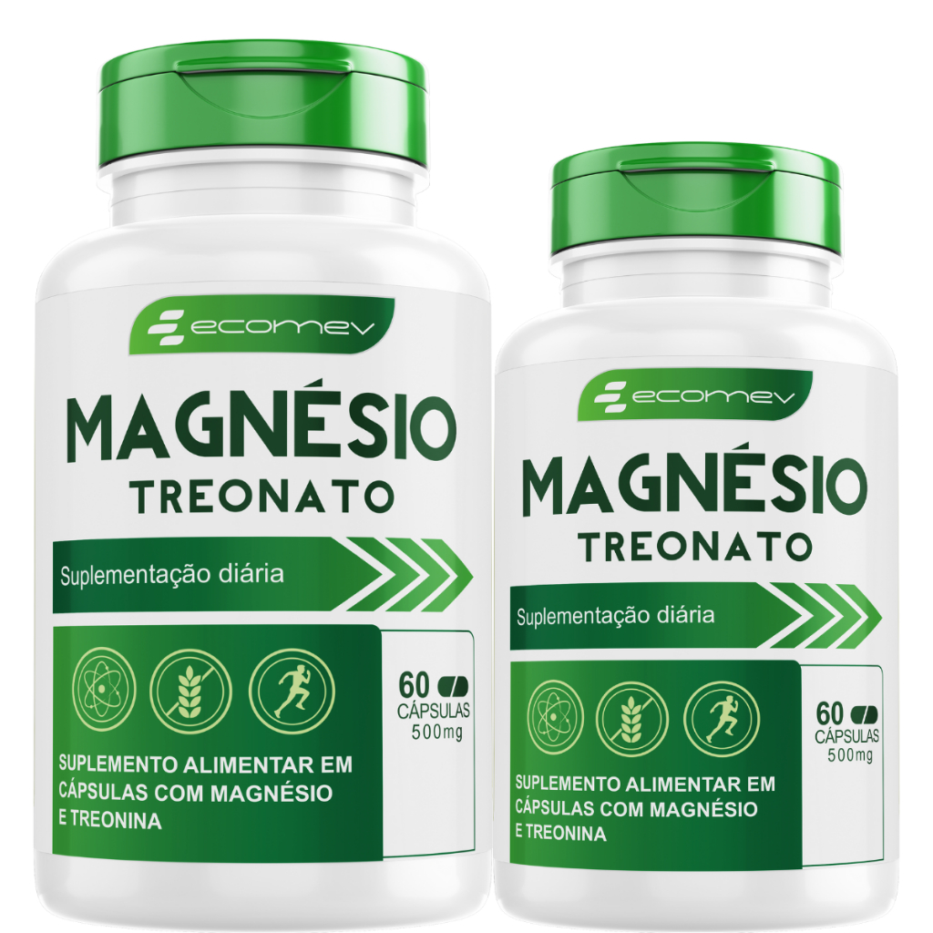 2 potes Magnesio Treonato Ecomev 500mg 120caps