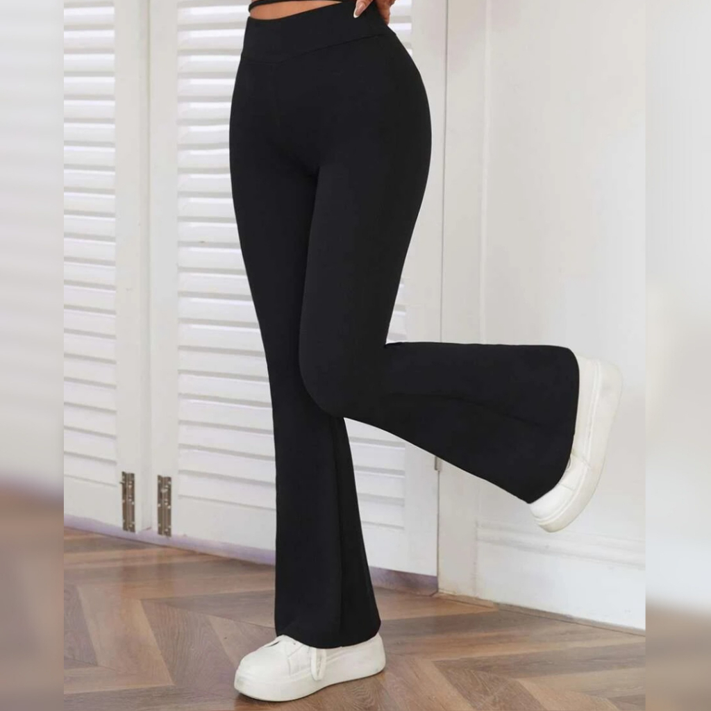 Legging Feminina CalÃ§a Flare Tecido Calça Legging Flare Cintura - Main Image