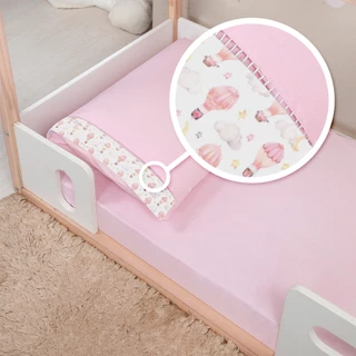 Jogo 02 Peças Lençol Mini Cama Montessoriana Infantil Ponto Palito Antialérgico em Oferta na Shopee