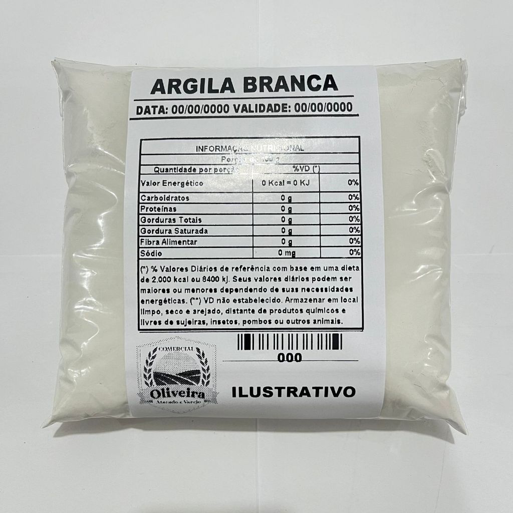 Argila Branca 1kg Á granel