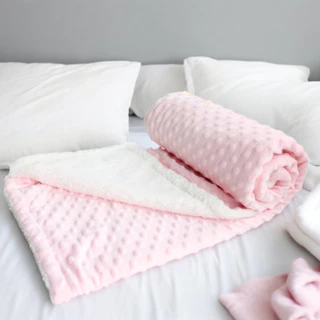 Cobertor Manta De Bebe Para Inverno Dupla Face Plush com Sherpa 1,10m X 80m