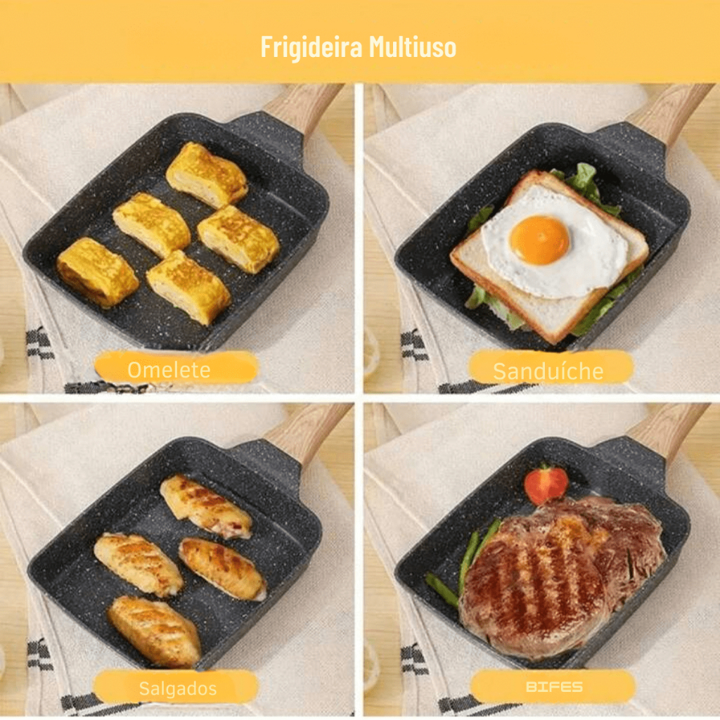 Frigideira Antiaderente Japonesa Quadrada Panqueca E Omelete