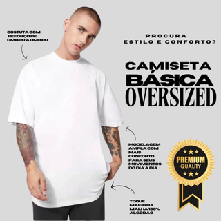 Camiseta Oversized Masculina Básica Streetwear Skate Feminina Larga Algodão Skatista
