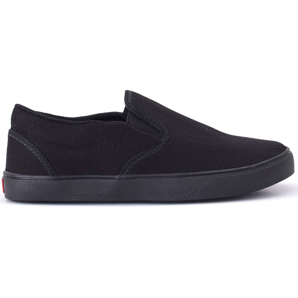 Tênis Iate Slip On Calce Fácil Sem Cadarço Casual Masculino Feminino Confortável All Black Preto Promoção