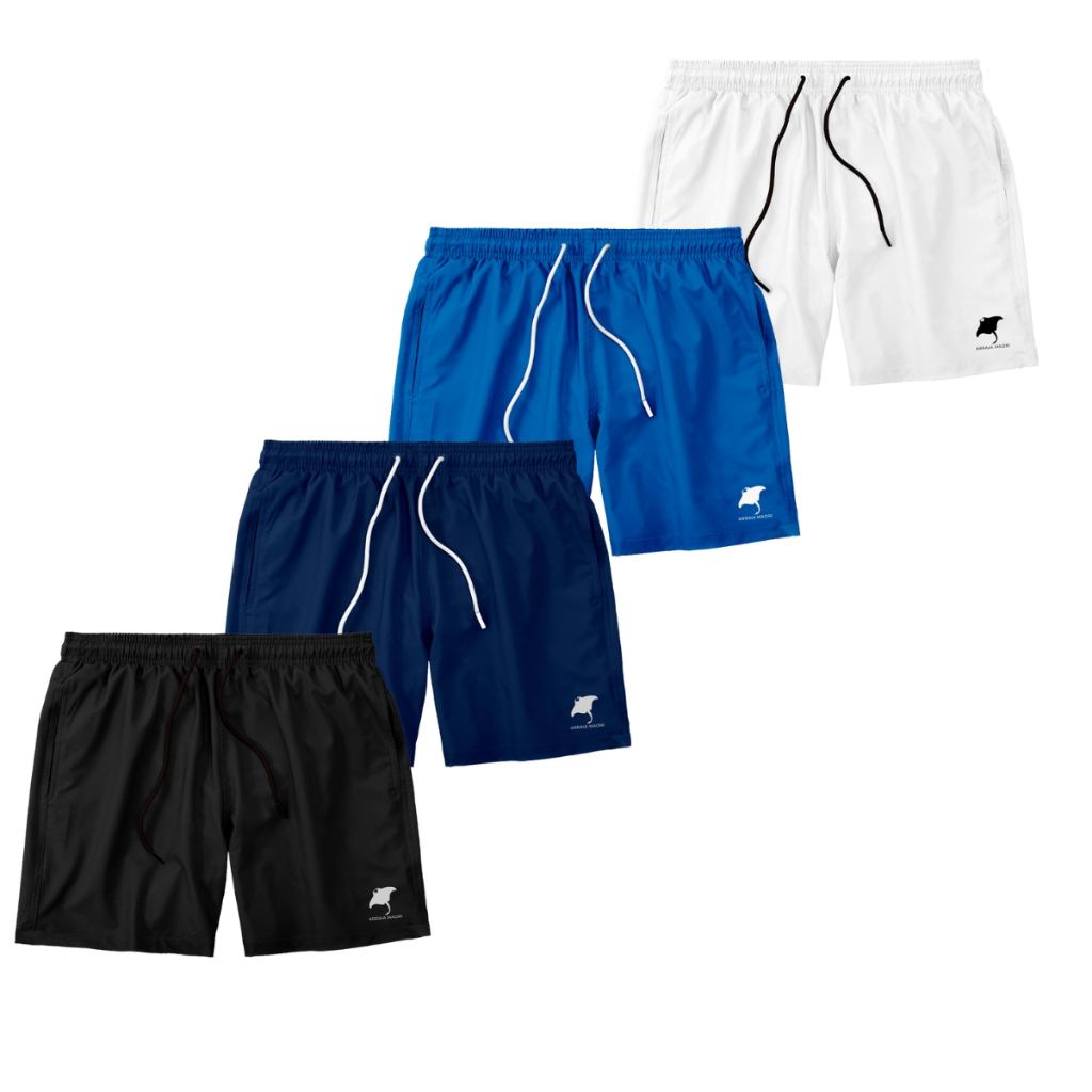 Kit 4 Shorts Masculino com Elastano Mauricinho Academia Esporte Treino Bermuda Praia Básico Liso
