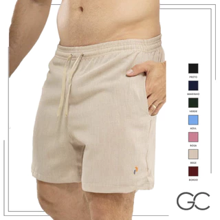 Bermuda Short Linho Premium Masculino Mauricinho Moda Praia