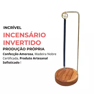 Queimador de Incenso Invertido em Madeira Super Sofisticado - Incensário para Incenso