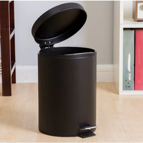 Lixeira banheiro preta com pedal lixeira de metal lixeira com tampa 5 litros Escritorio Cozinha