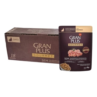 Gran Plus Kit 18 Sachês Gourmet Gato Adulto Trato Urinario Frango 85g cada
