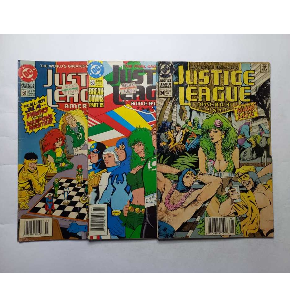 Lote Importado Justice League America 34 60 61 Editora DC Comics 1990 Excelentes