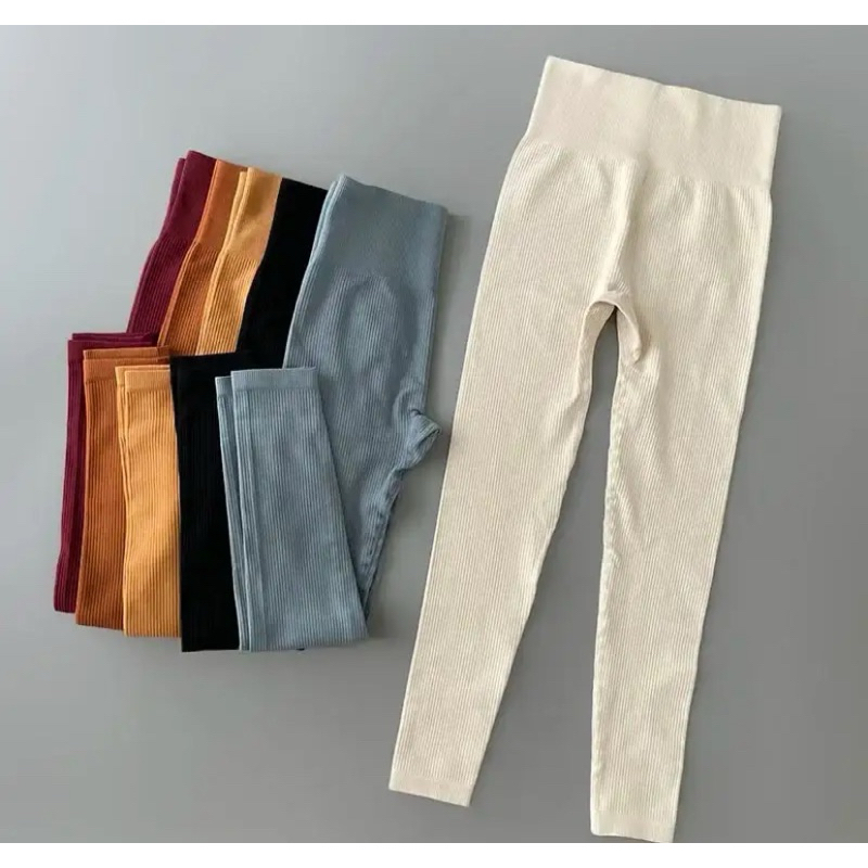 Legging Academia Feminina Canelada Sem Costura importada