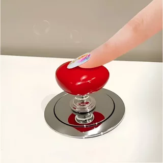 botão de pressão de vaso sanitário descarga formato coração decoração