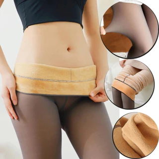kit com 2 un Meia Calça Térmica Forrada Feminina Grossa De Inverno Com Pé