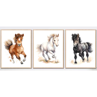 Quadro decorativo cavalo baby fofo quarto de menina, menino horse