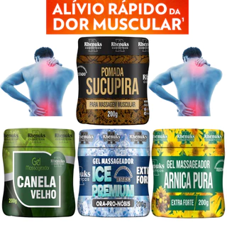 Mix 4 Pomadas Massageadoras Anti Dor Muscular 200g Resultado Imediato em Oferta na Shopee