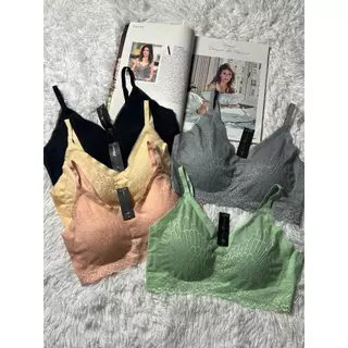 Sutiã Sem Custura Com Regulagem Bojo e Renda Confortável Ideal Poliamida Top Com Fechamento
