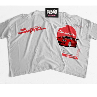 Camiseta Camisa Personalizada Carro Supra Vermelho Frente e Costa Carros Esportivos Alta Qualidade Envio Imediato