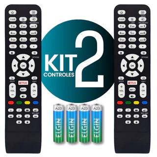 Kit 2 Controle Remoto Compatível Tv Aoc Smart Netflix