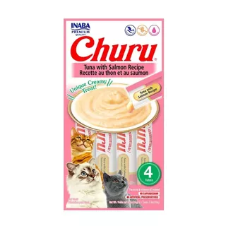 Churu Petisco para Gatos sabor Atum com Salmão 56g 4 tubetes 14g Purê