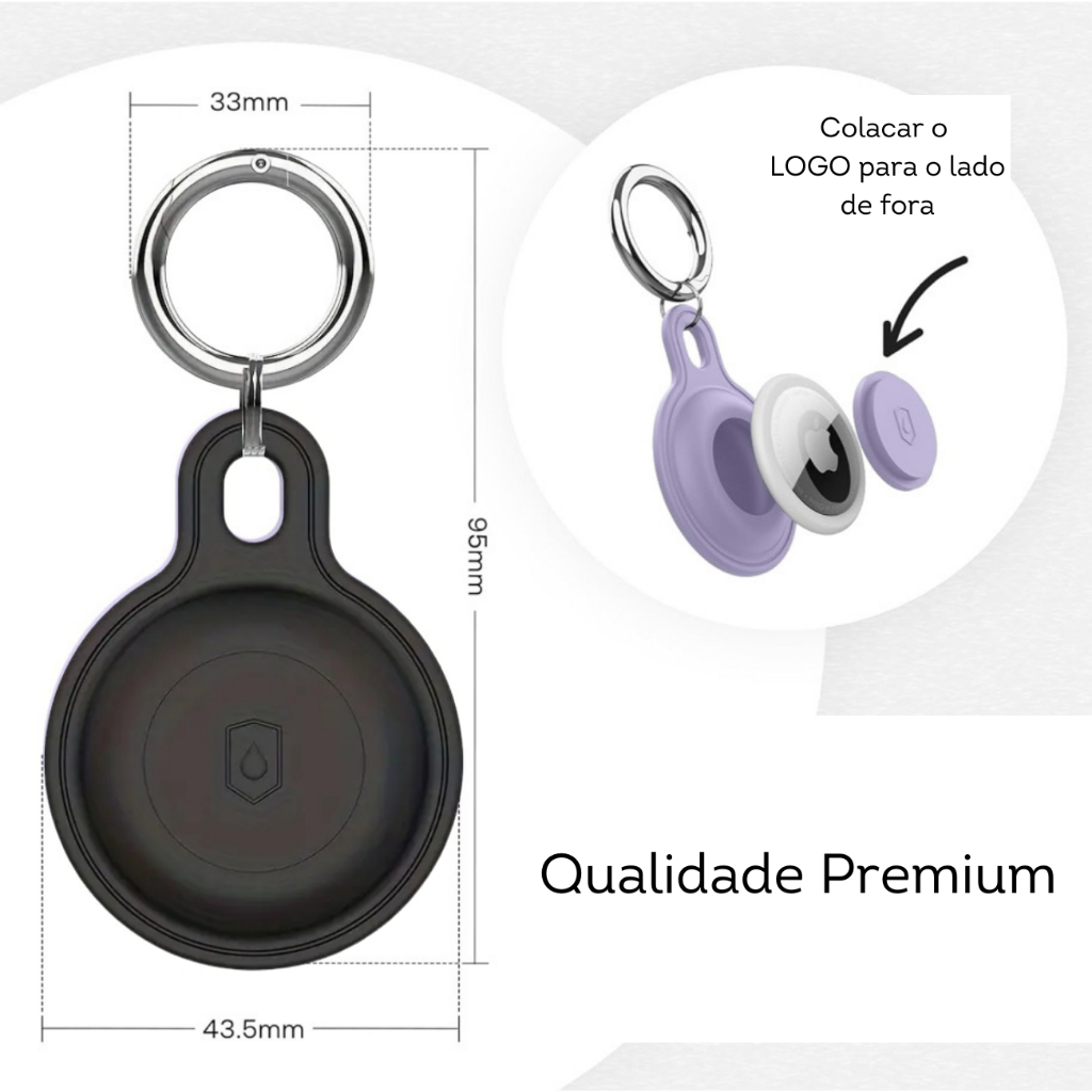 Capa Case Protetora para Airtag Pet Chaveiro Apple airtag , em Silicone Premium - Envio Rápido