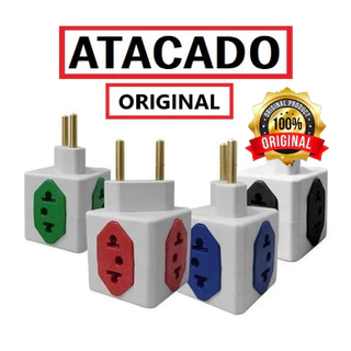 Kit 100 Adaptador Tomada 10/20A POWER CUBO 4 em 1 ( Novo Te Benjamin ) ATACADO E REVENDA