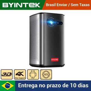 BYINTEK P70 3D 4K Mini projetor portátil DLP Foco automático Smart Android WiFi LED Home Theater