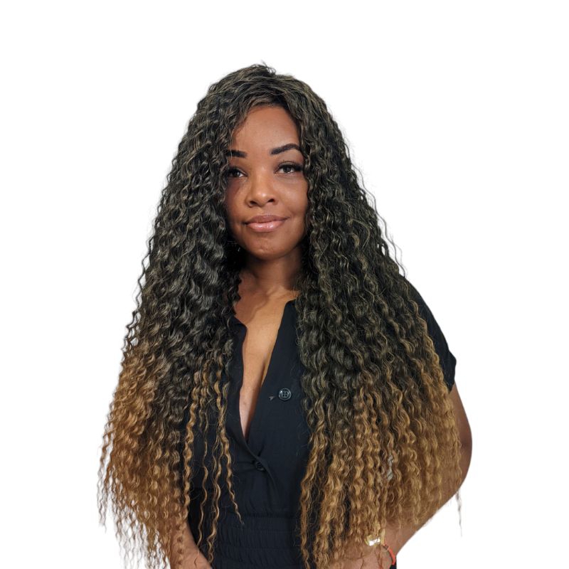 Peruca wig longa cacheada lace wig bio fibra modelo Antonella ...