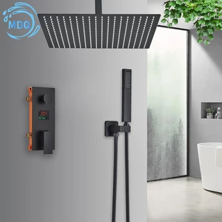 Ducha Chuveiro Ecrã Digital Banheiro Montada Na Parede，Chuveiro De Águas Pluviais De Teto Suspenso，Chuveiro De Mão