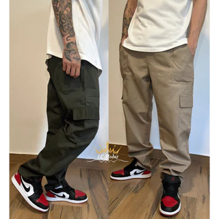Calça Cargo Masculina 5 Bolsos StreetWear Cordão Skate Pormoção Preta Bege Verde Prata