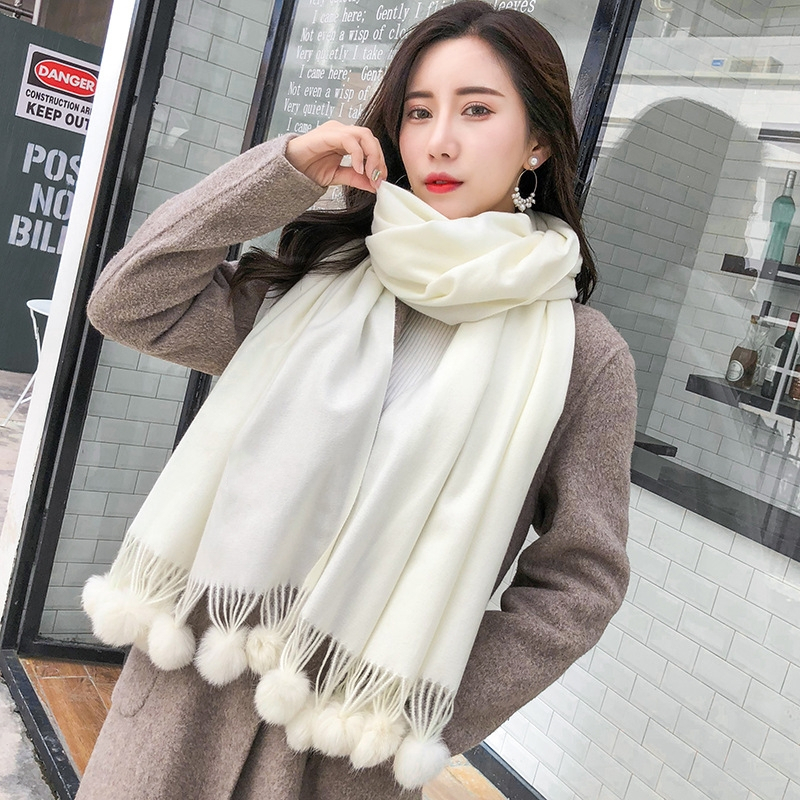 Lela Cachecol Lençol Pashmina Lenço Feminina Inverno Estampa Lisa Com ...