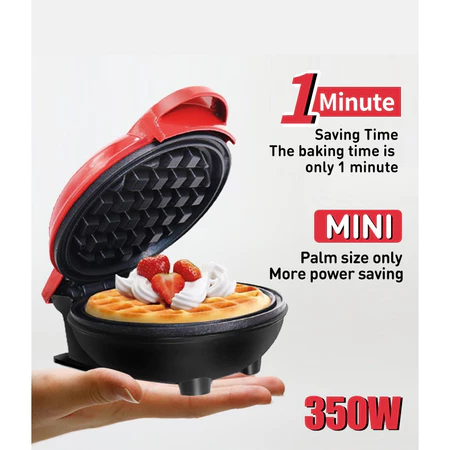 Mini máquina de waffles elétrica portátil para fazer waffle panquecas automático 110v